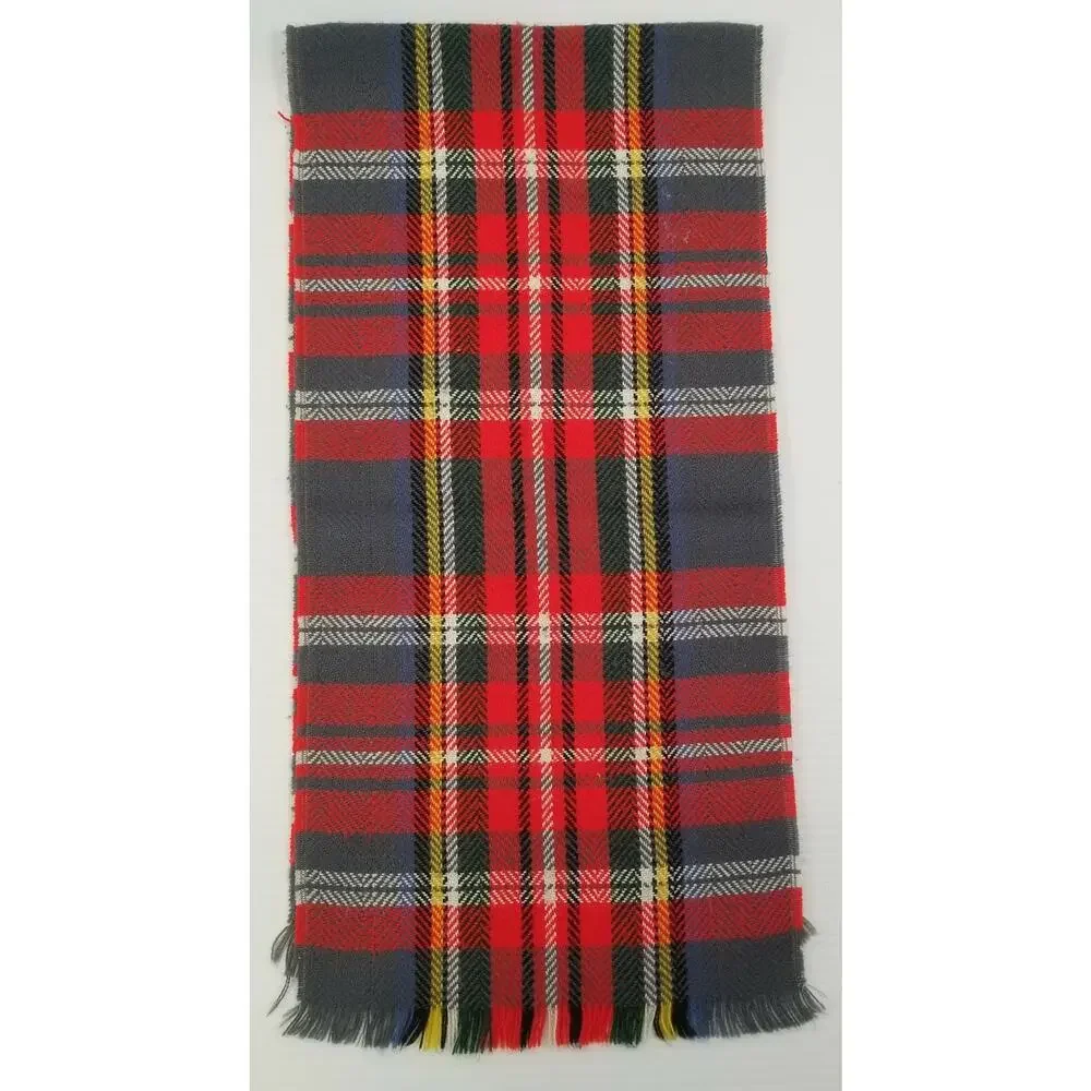 II) Women's Tartan Plaid Checkered Fringed Tassel Scarf Red Black